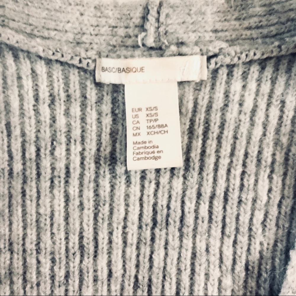 H&M Oversized Textured Rib-Knit Grey Cardigan - Picture 5 of 6